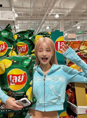 【郑秀文同款】IT GROUNDZERO女装连帽夹克千禧辣妹扎染露脐外套