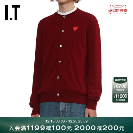 IT CDG PLAY COMME des GARCONS川久保玲情侣款多色羊毛针织开衫