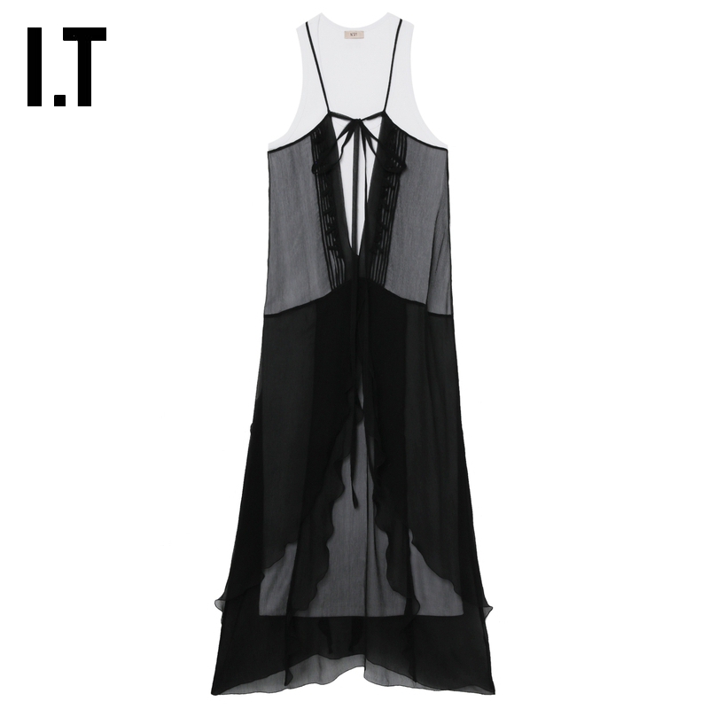 ITN21无袖连衣裙时髦度假风