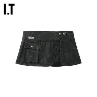 IT Andersson Bell女装半身裙新品个性新潮做旧围裹迷你裙654WXL