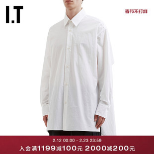 IT CRAIG GREEN男装中长款廓形衬衫新款露背绊带长衬衣OSHI70MQ