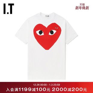 COMME PLAY des GARCONS川久保玲情侣爱心logo装 T恤 饰短袖 CDG