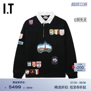 饰上衣4CS023MN BODE男装 polo领卫衣新款 时髦复古布贴徽标装