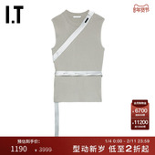 个性 设计感饰绊带24017M 无袖 罗纹针织上衣新款 HELMUT LANG男装