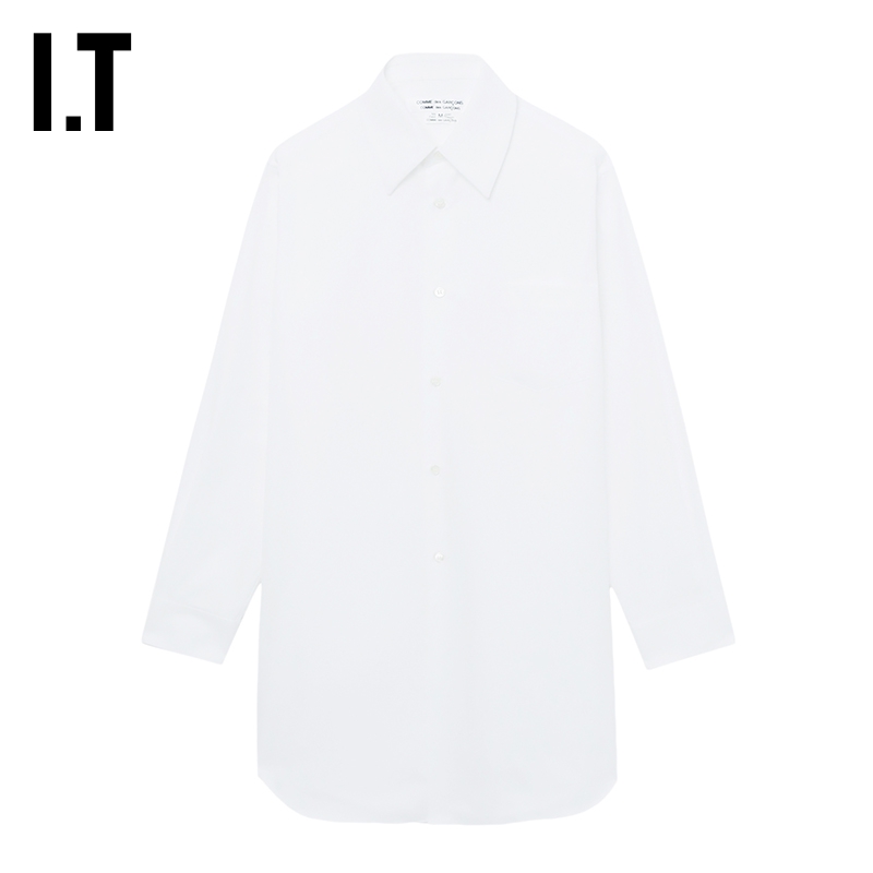 IT中长款纯色衬衫基础日常