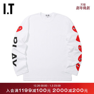 COMME des GARCONS川久保玲冬男装 T恤爱心款 PLAY 长袖 CDG