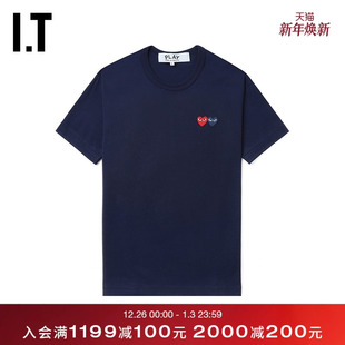 CDG GARCONS川久保玲情侣基础日常合身短袖 PLAY des T恤 COMME