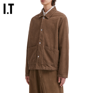IT SUNFLOWER男装翻领灯芯绒夹克新款复古气质休闲外套513921MP