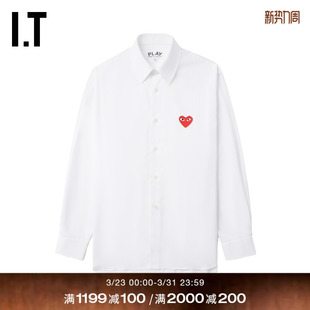 COMME des GARCONS川久保玲情侣款 衬衫 PLAY 合身翻领长袖 CDG