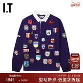 饰上衣4CS058MN 时髦复古布贴徽标装 BODE男装 polo领卫衣新款