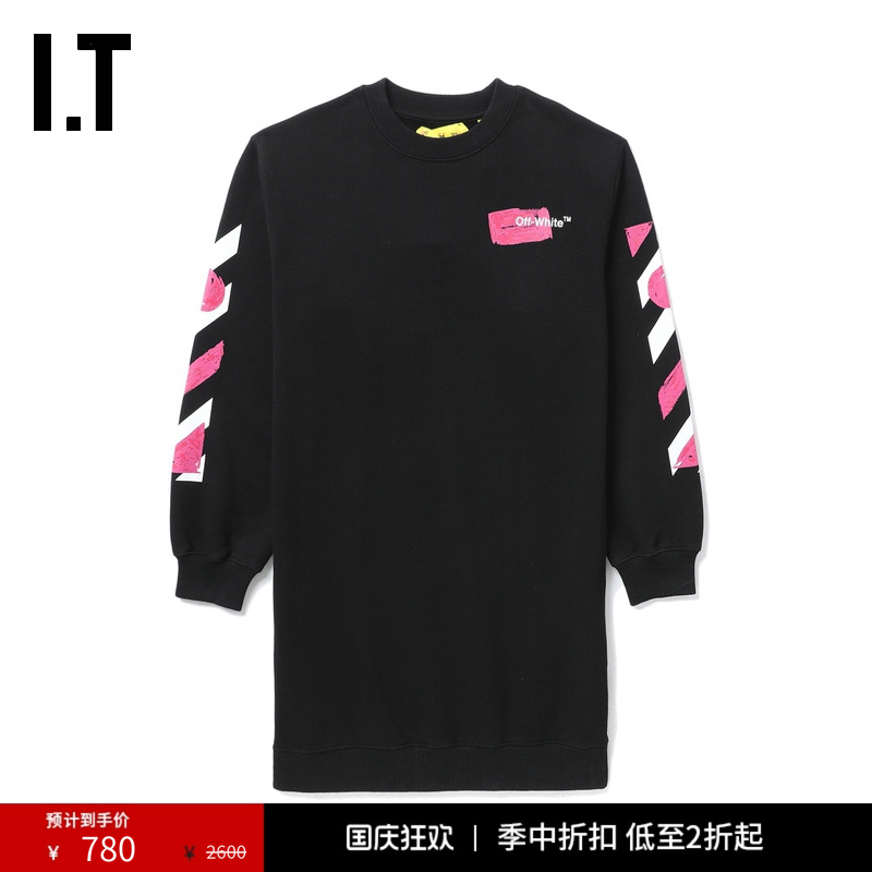 ITOFF-WHITE™长袖连衣裙卫衣裙