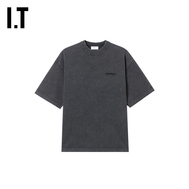 OFF-WHITE™磨白做旧短袖T恤