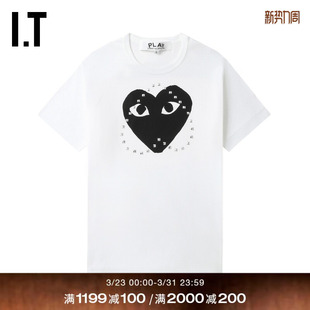 COMME PLAY des GARCONS川久保玲情侣logo装 T恤 饰圆领短袖 CDG