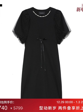 IT Simone Rocha女装泡泡袖连衣裙新品温柔气质纯色及膝裙7226B3X