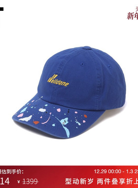 IT We11Done男款弯檐棒球帽新款活力街潮泼墨效果鸭舌帽402UBLMP