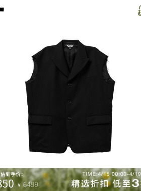 IT CDG COMME des GARCONS HOMME BLACK情侣款廓形无袖西装马甲