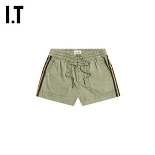 IT ZADIG & VOLTAIRE女装短裤日常休闲条纹边饰合身松紧腰BS08XI