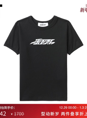 IT AMBUSH女装合身短袖上衣新款甜辣时尚涂鸦印花内搭T恤WAA043XL