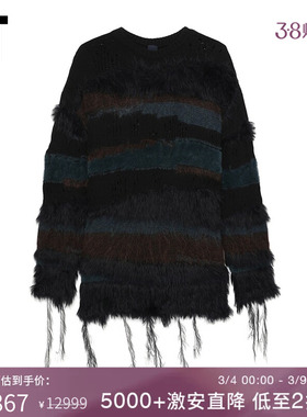 IT JUUN.J女装针织连衣裙新款摩登时髦毛绒拼色拼接毛衣裙951F01X