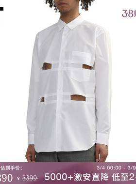 IT CDG COMME des GARCONS HOMME BLACK情侣挖剪镂空宽松长袖衬衫