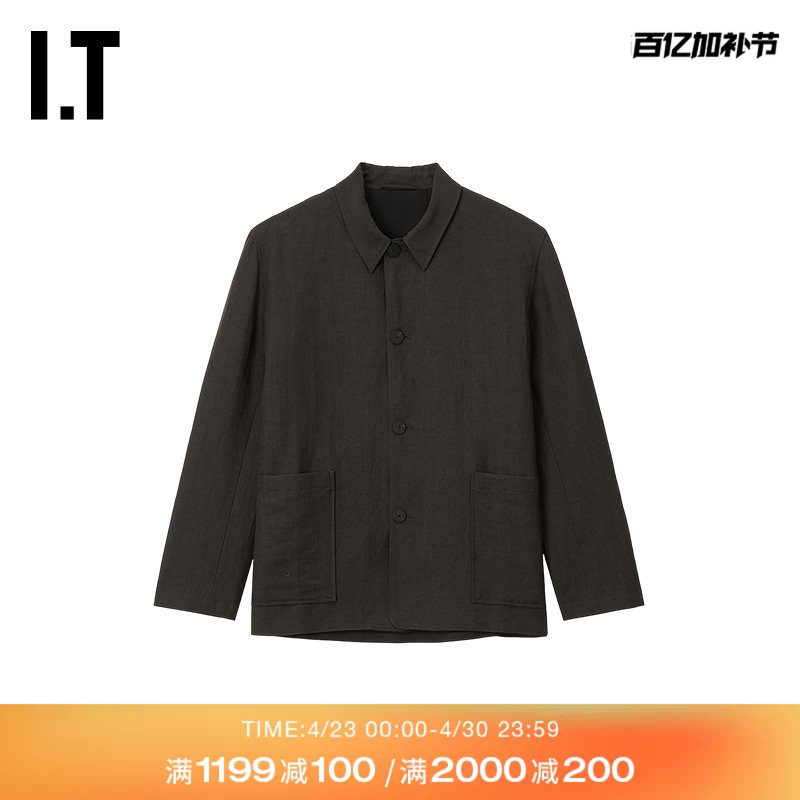 IT STUDIO NICHOLSON男装翻领夹克新款简约型男纯色外套NOPI47MQ