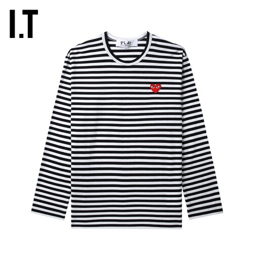 IT条纹长袖T恤清爽时尚