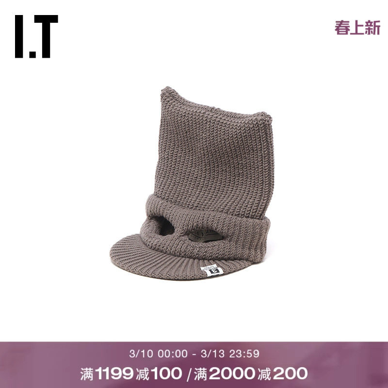 IT Mihara Yasuhiro女款平檐针织帽新款个性趣味冷帽毛线帽4002BR