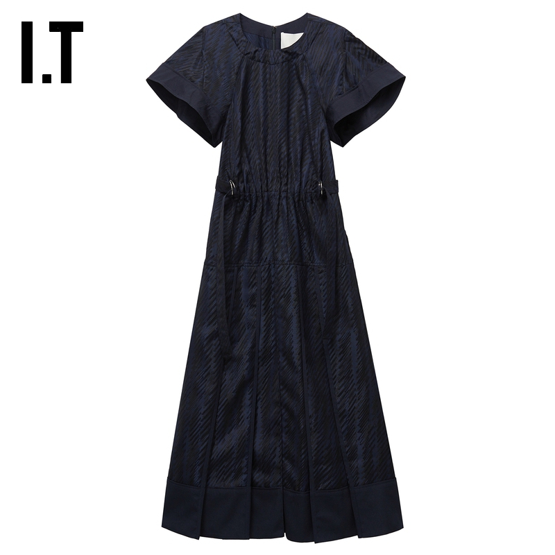 IT 3.1 Phillip Lim女装短袖连衣裙新款摩登褶裥收腰长裙90880GXN