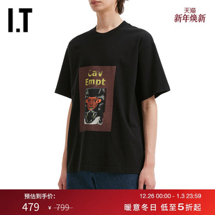 复古潮流图像印花圆领半袖 T恤新款 宽松短袖 S28T04MP C.E男装