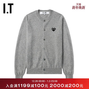 COMME PLAY des GARCONS川久保玲情侣款 合身羊毛针织开衫 CDG