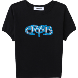 IT AMBUSH女装合身短袖上衣新款甜辣时尚涂鸦印花内搭T恤BWAA04XL