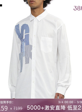 IT CDG COMME des GARCONS SHIRT男装布贴缝饰长袖衬衫时尚型男