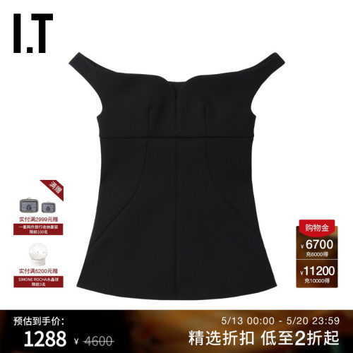 IT修身露肩抹胸上衣性感摩登