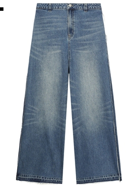 IT GROUNDZERO女装阔腿牛仔裤长裤新款甜酷帅气宽松拖地长裤仔裤