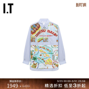 des GARCONS SHIRT男装 衬衫 COMME 艺术感裁布拼接条纹长袖 CDG