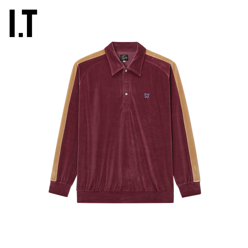 ITNEEDLES长袖丝绒polo衫