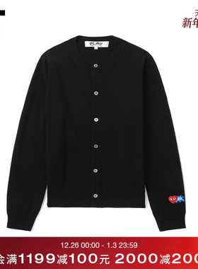 IT CDG PLAY COMME des GARÇONS川久保玲女装直排扣羊毛针织开衫
