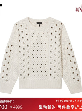 IT rag & bone女装宽松圆领针织衫新款镂空圆环装饰毛衣48048BXO