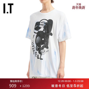 WESTFALL男装 图像印花圆领半袖 宽松短袖 潮流个性 T031MP T恤新款