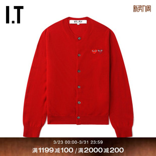 COMME PLAY des GARCONS川久保玲情侣款 圆领羊毛针织开衫 CDG