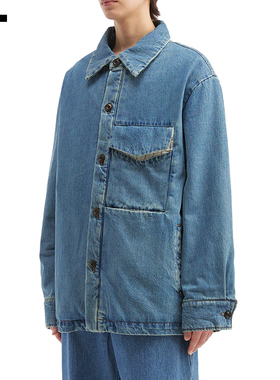 IT NULLUS男装翻领牛仔夹克新款复古型男宽松水洗棉服外套AVBLMP