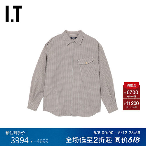 IT细格纹长袖衬衫复古文艺风