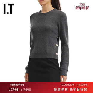 时髦气质纽扣装 新款 合身圆领针织衫 饰毛衣951W02XP JUUN.J女装