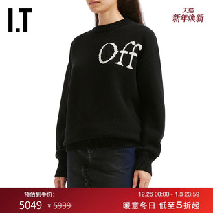 拼色logo图案圆领针织衫 OFF 新款 WHITE ABLOH™女装 VIRGIL