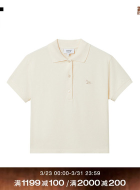 IT Maison Kitsune女装短袖polo衫新款清爽简约纯色上衣4K0063XQ