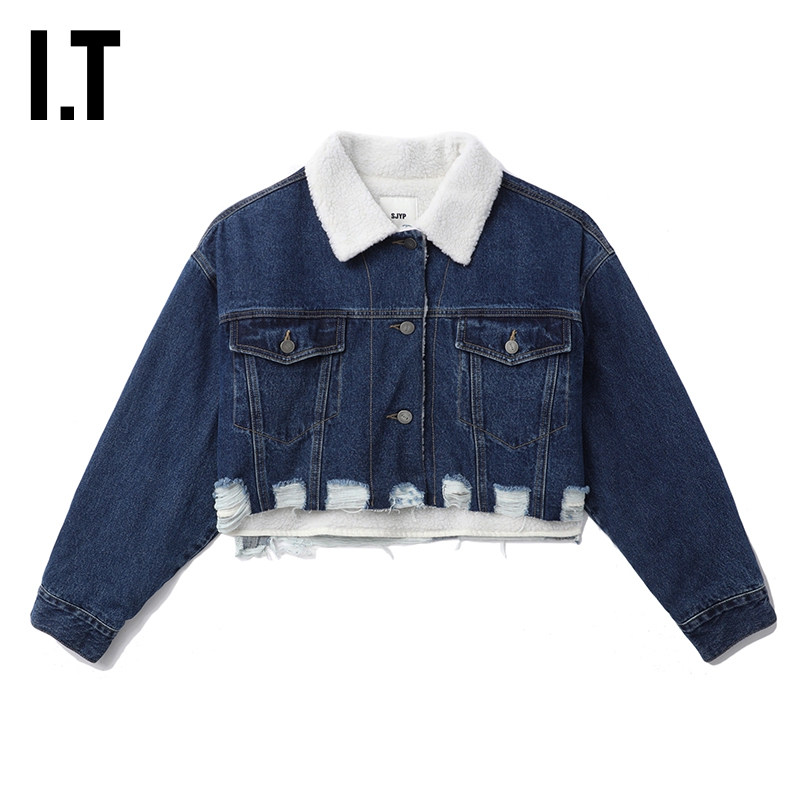 ITSJYP短款牛仔夹克潮流复古