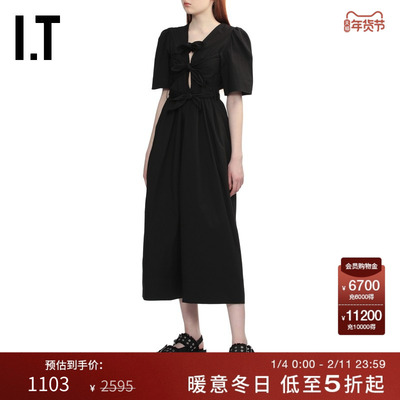 ITGANNI短袖连衣裙优雅气质