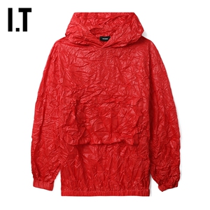 IT We11Done女装连帽连衣裙新品时尚靓丽褶皱感卫衣裙短裙091WRDX