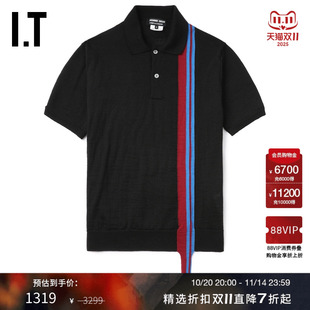 des GARCONS HOMME polo衫 COMME DEUX男彩色条纹拼接短袖 CDG