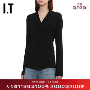 翻领上衣新款 长袖 LANG女装 简约大方纯色上衣502001XQ HELMUT